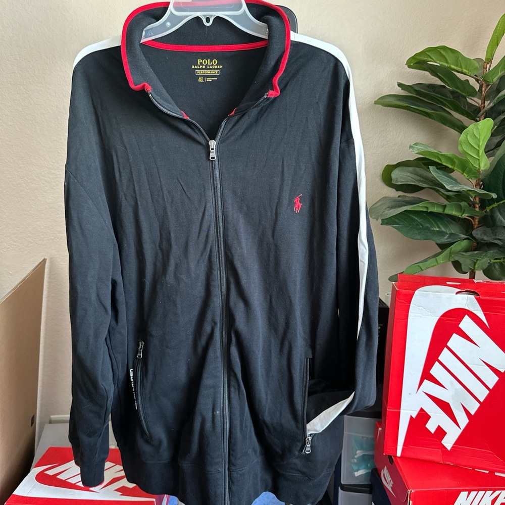 Polo by Ralph Lauren Black zip up with Red Trim